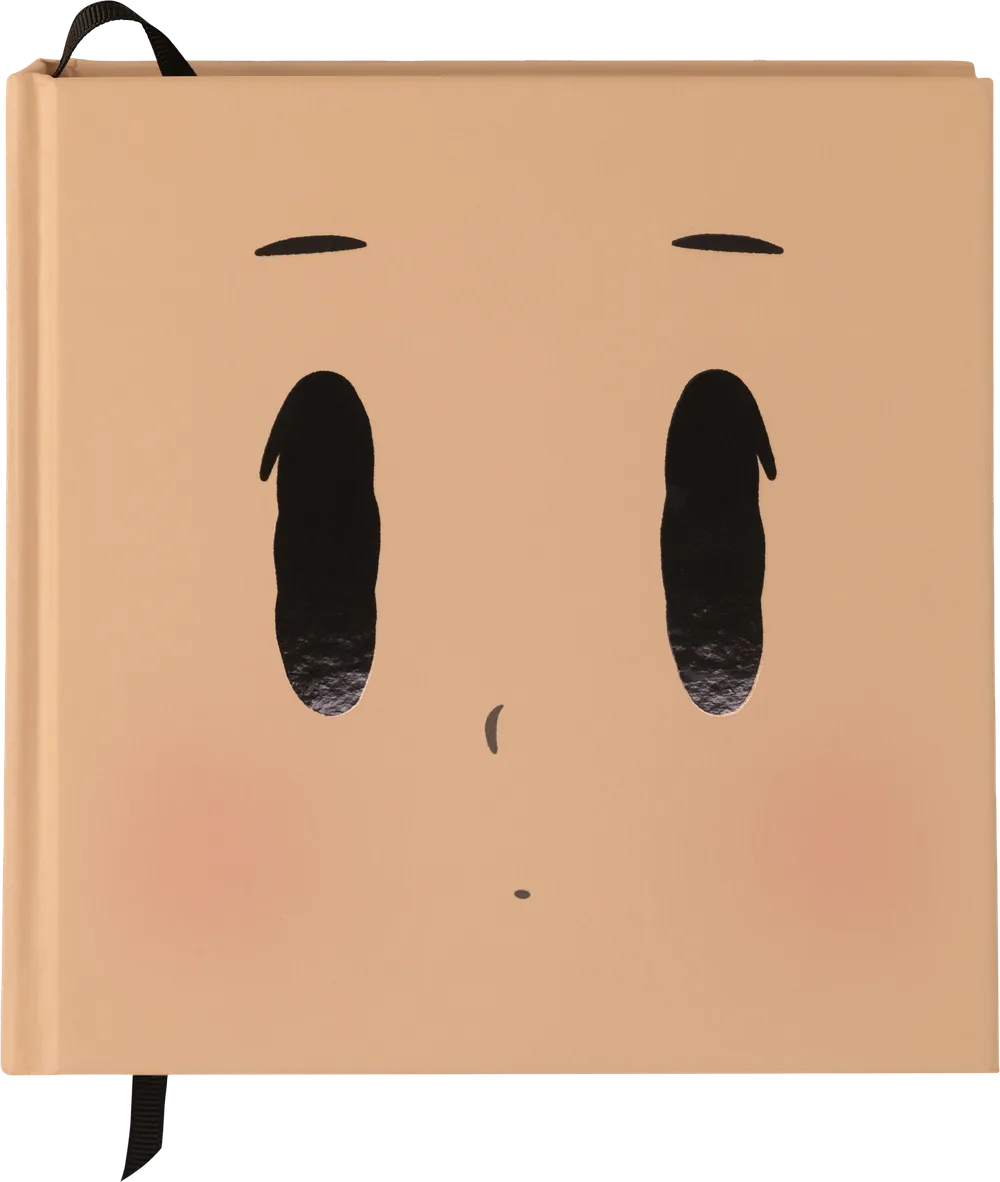 Front cover of The Art of Saying Nothing: a quiet face with two tall black eyes and blushing cheeks